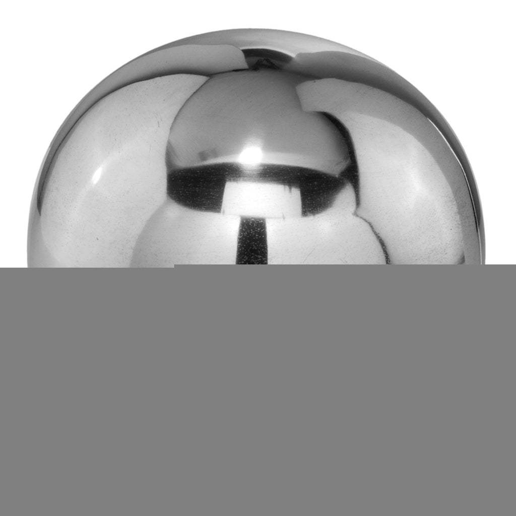Set of Two Silver Buffed Aluminum Decorative Orb Tabletop Sculpture