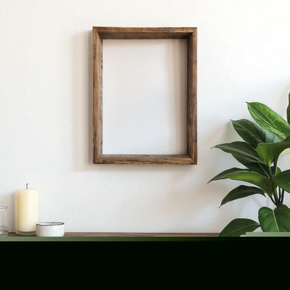 10" x 10" Gray Solid Wood Hanging Picture Frame