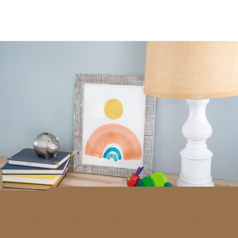 12" x 18" White Solid Wood Hanging Picture Frame