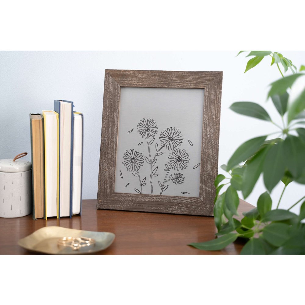 22" x 28" Brown Solid Wood Hanging Picture Frame