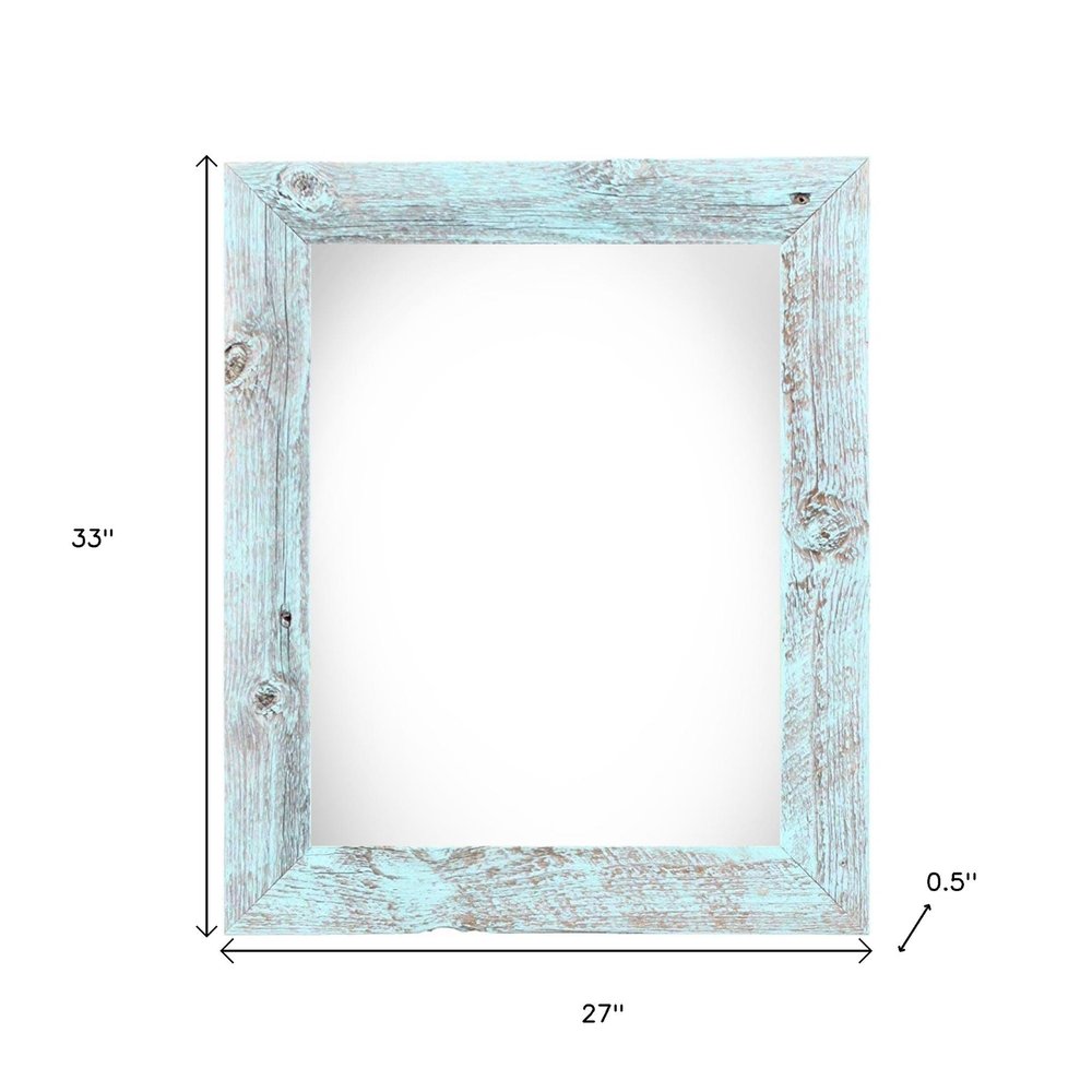 24" x 30" Blue Solid Wood Hanging Picture Frame