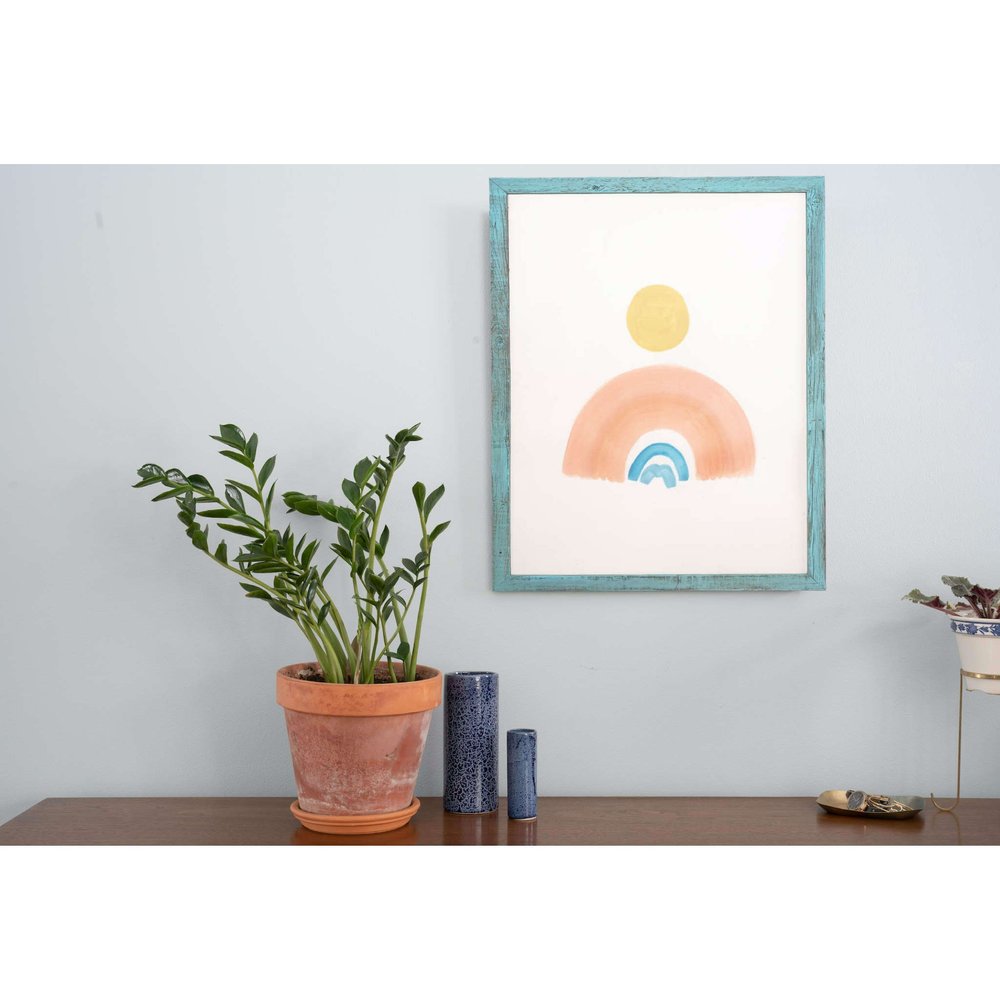4" x 4" Blue Solid Wood Tabletop Picture Frame