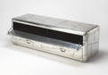 59" Silver Solid Wood Enclosed and Open Storage TV Stand