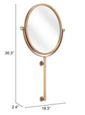 Gold Round Wall Mount Mirror