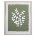 Moss Green and White Botanical Flowers 2 Wall Art