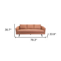 79" Brown Faux Leather Sofa With Black Legs