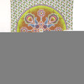 88" X 84" Green White And Yellow Floral Cotton Hanging Tapestry