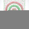 88" X 84" Green Red And White Floral Cotton Hanging Tapestry