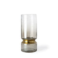11" Gold Abstract Cylinder Crystal Glass Table Vase