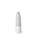 18" Black And White Abstract Cylinder Ceramic Table Vase