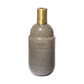 12" Brown Abstract Cylinder Crystal Glass Table Vase