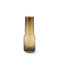 12" Brown Cylinder Crystal Glass Table Vase