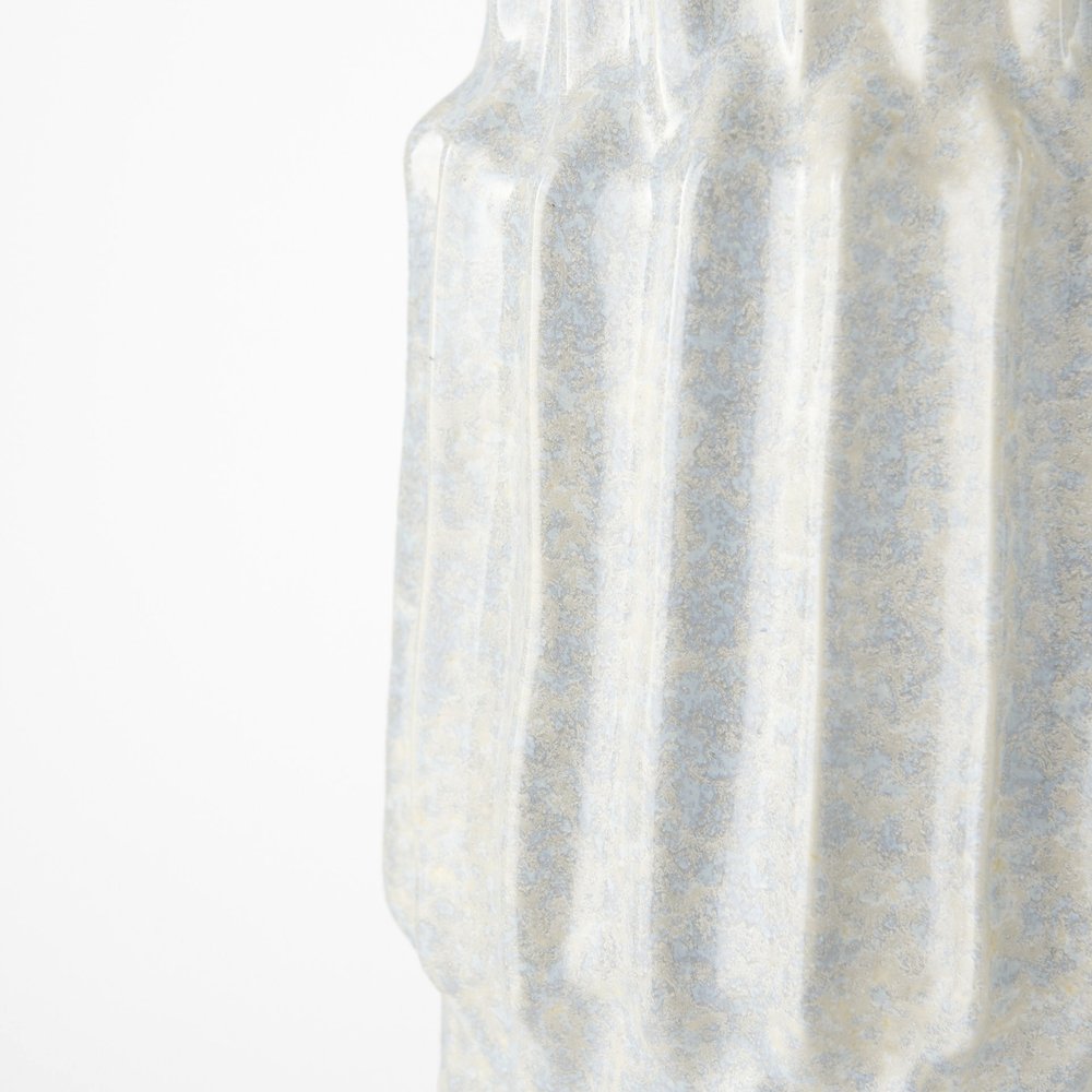 23" Gray Abstract Cylinder Ceramic Table Vase