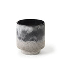 6" Brown And Black Abstract Cylinder Ceramic Table Vase