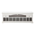 71" White Solid Console Table With Shelves And Drawers