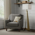 60" Floor Lamp With White Fabric Novelty Shade