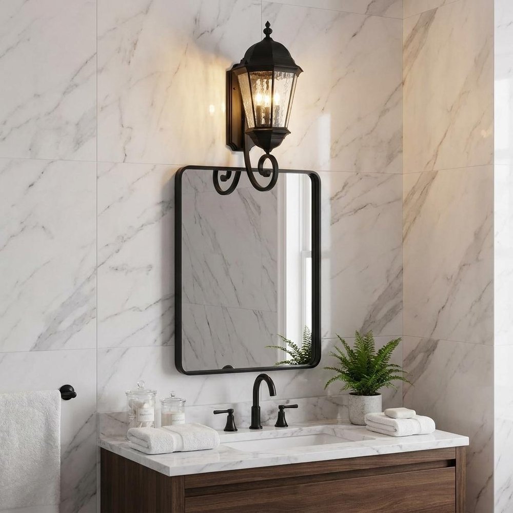Telfair 3-Light Matte Black Wall Light