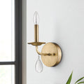 Light Gold Wall Sconce with Crystal Accent