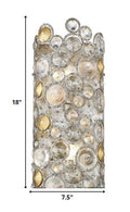 18" Silver Metal Vanity Flush Mounted Sconce