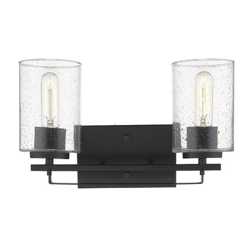 10" Black And Clear Metal Vanity Flush Mounted Sconce