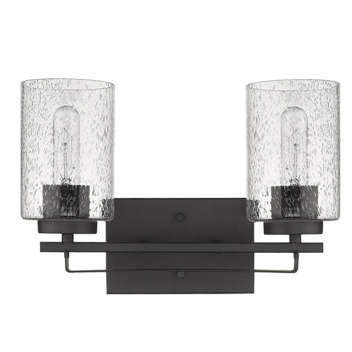 10" Black And Clear Metal Vanity Flush Mounted Sconce
