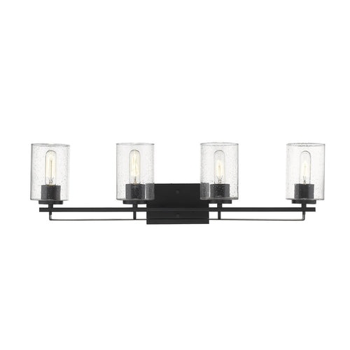 10" Black And Clear Metal Vanity Flush Mounted Sconce