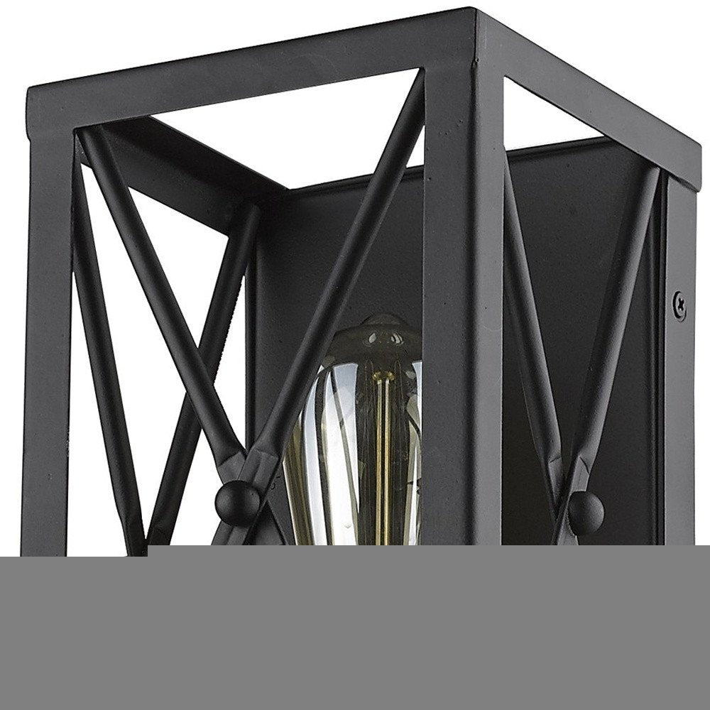 Matte Black Metal Geometric Wall Light
