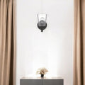 One Light Antique Bronze Glass Shade Wall Sconce