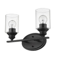 10" Black And Clear Metal and Glass Vanity Flush Mounted Sconce