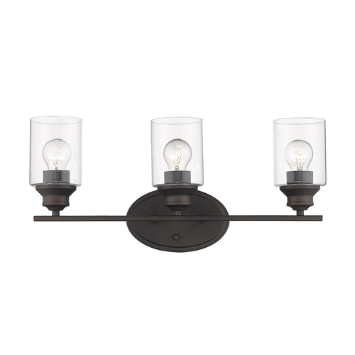10" Clear And Bronze Metal and Glass Vanity Flush Mounted Sconce