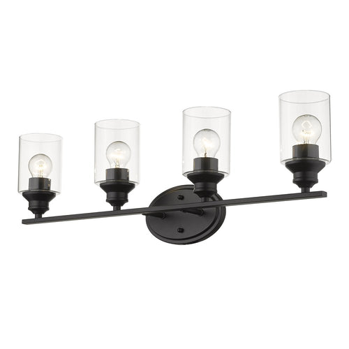 10" Black And Clear Metal Vanity Flush Mounted Sconce