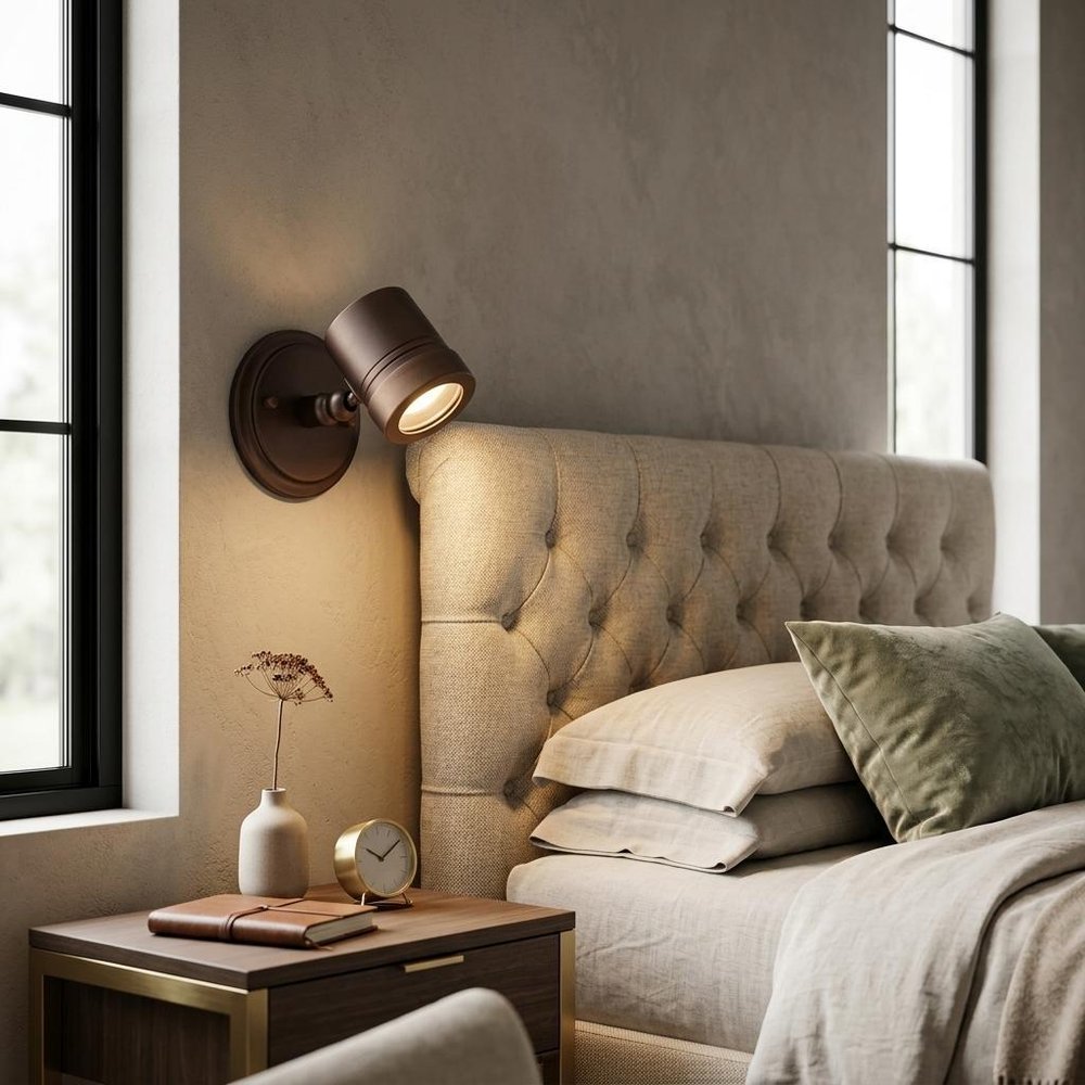 Antique Bronze Cylinder Wall Spotlight