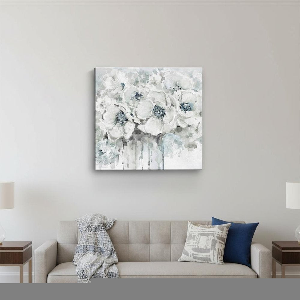 Winter Blues Flower Unframed Print Wall Art