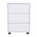 18" White Wood Accent Cabinet With Three Drawers