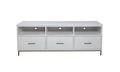 64" White Mahogany Solid Wood Open Shelving TV Stand