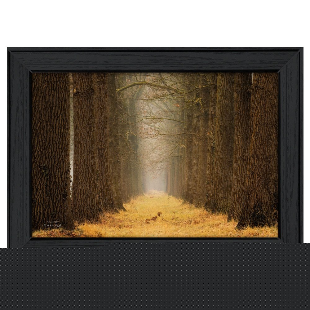 Yellow Path Black Framed Print Wall Art