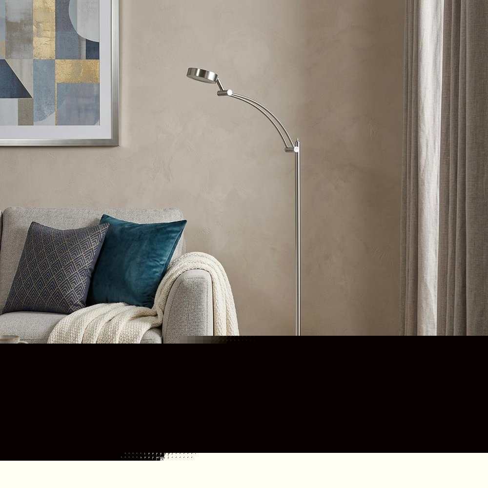 54" Silver Adjustable LED Task Floor Lamp With Silver