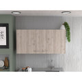 39" Oak Wood Wall Mounted Accent Cabinet With Two Doors