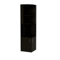 71" Black Wood Corner Bar Cabinet With Two Doors