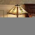 22" Dark Brown Metal Two Light Candlestick Table Lamp With Beige Shade