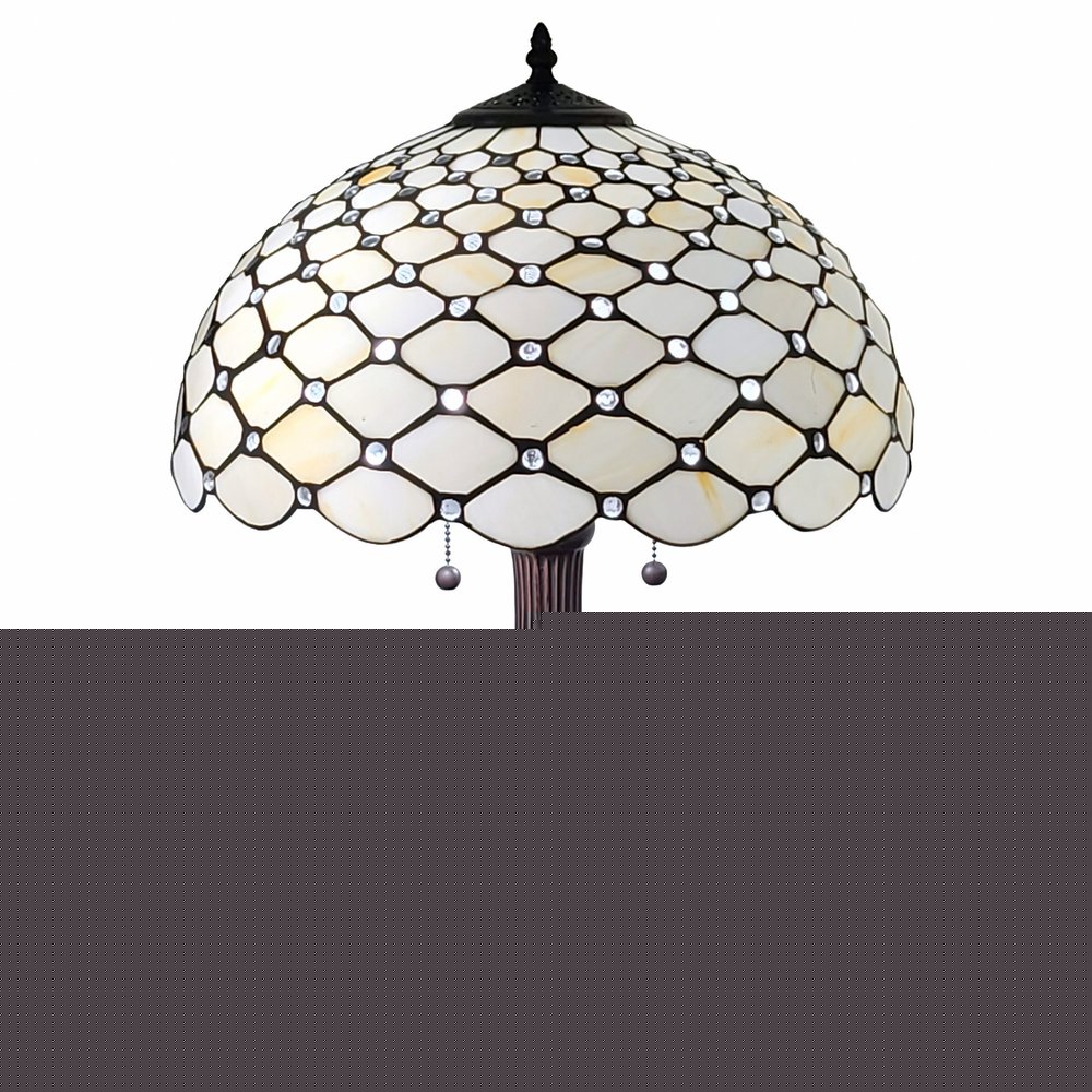 23" Dark Brown Metal Two Light Candlestick Table Lamp With White Shade