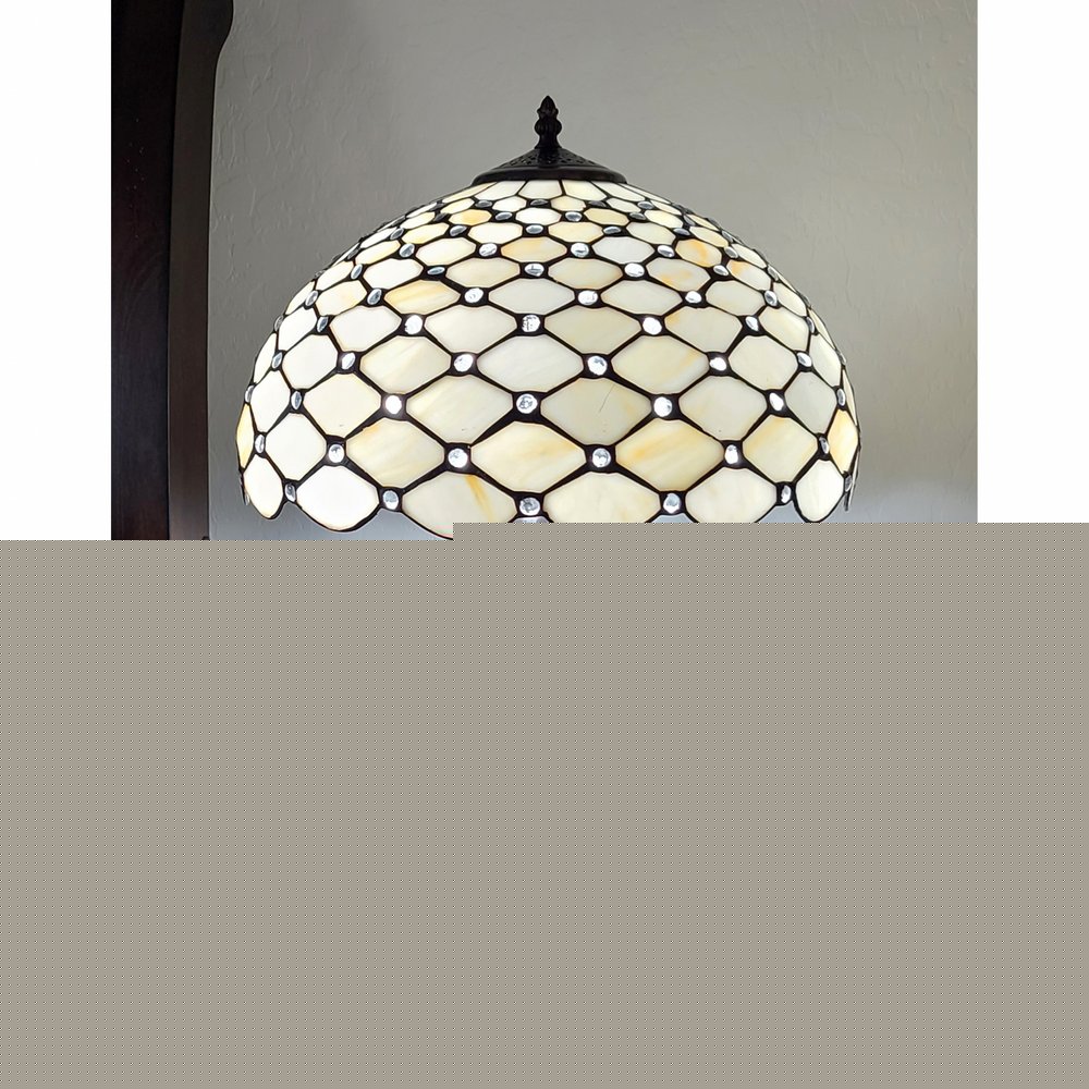 23" Dark Brown Metal Two Light Candlestick Table Lamp With White Shade