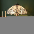 24" Dark Brown Metal Two Light Candlestick Table Lamp With Dark Brown Shade