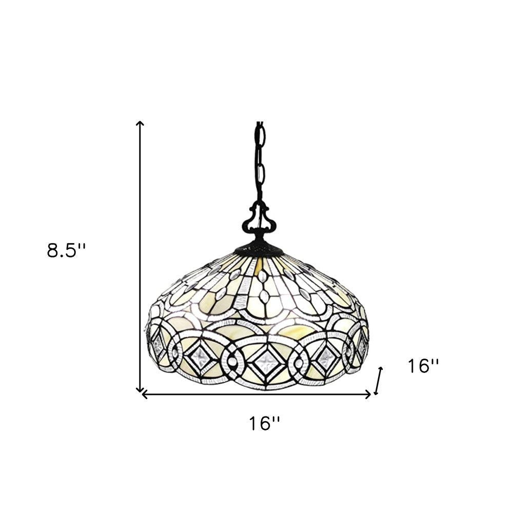 Black and White Unique Statement Two Light Glass Dimmable Ceiling Light With Black and White Shades