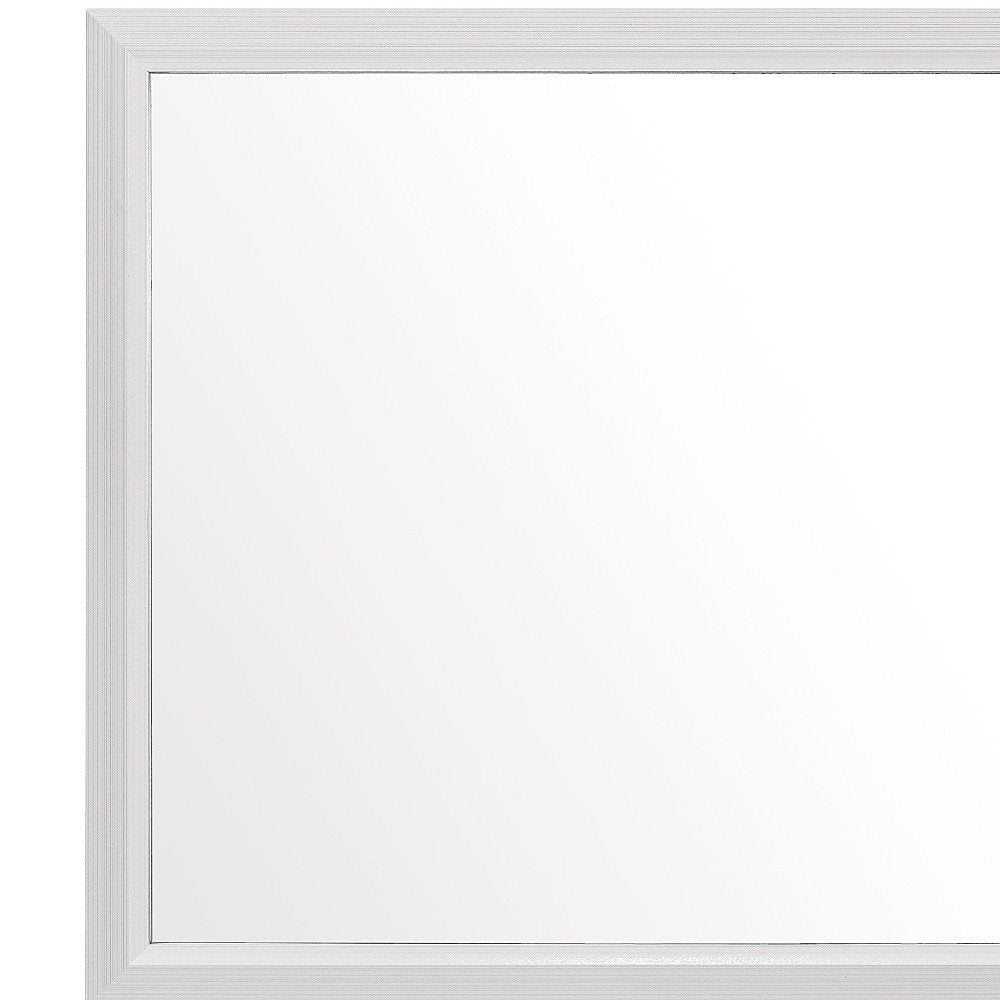 35" White Framed Dresser Mirror