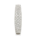 40" Silver Oval Crystal Glass Floor Vase With Faux Crystals