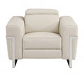 41" White Italian Leather Power Recliner Chair