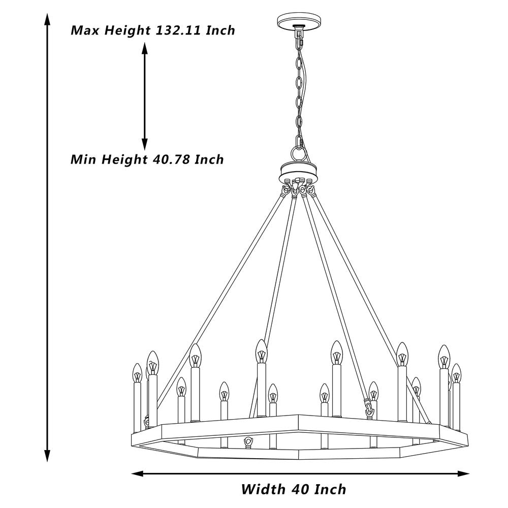 Black And White Candle Style Multi Light Metal Dimmable Chandelier