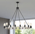 Black And Gray Candle Style Multi Light Metal Dimmable Chandelier