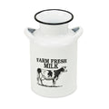 8" Black And White Metal Jug Vase